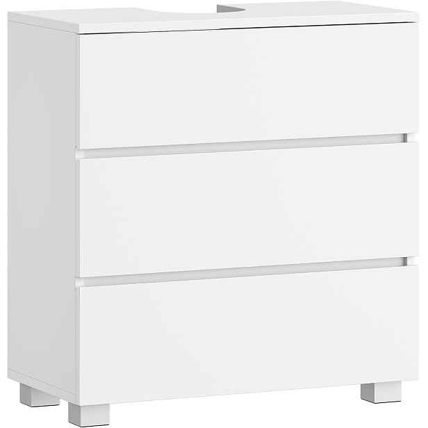 Skříňka Pod Umyvadlo Se 3 Zásuvkami, Prostorná, Minimalistický Design, Bílá