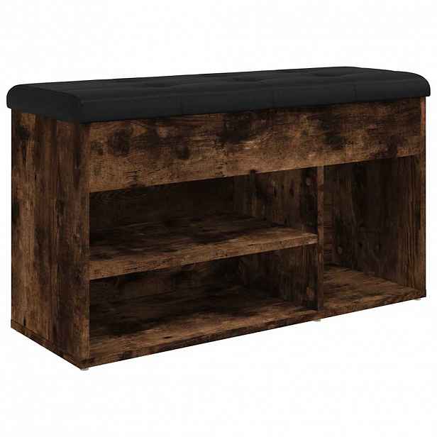 vidaXL Lavice s botníkem kouřový dub 82x32x45,5 cm kompozitní dřevo