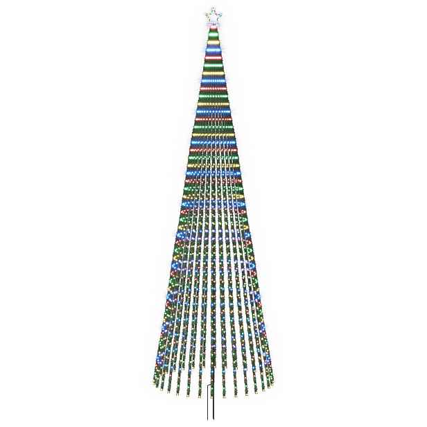 vidaXL LED vánoční strom 500 cm 1524 LED Vícebarevná Ocel Černá