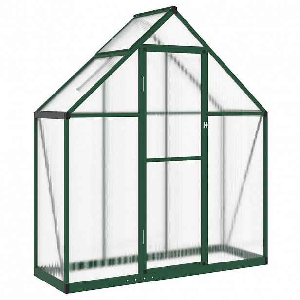 vidaXL Skleník s podkladovým rámem zelený 169 x 58 x 195 cm hliník