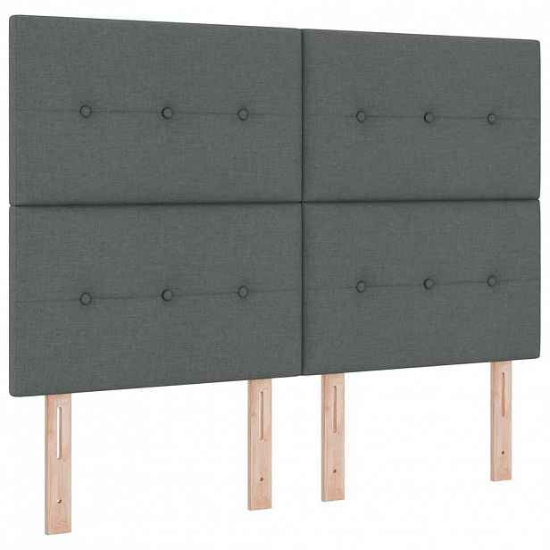 vidaXL Výškově nastavitelné čelo postele Tmavě šedá 160 cm textil