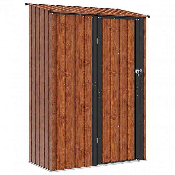 vidaXL Zahradní kůlny Hnědá 140,5 x 74 x 200 cm Kov