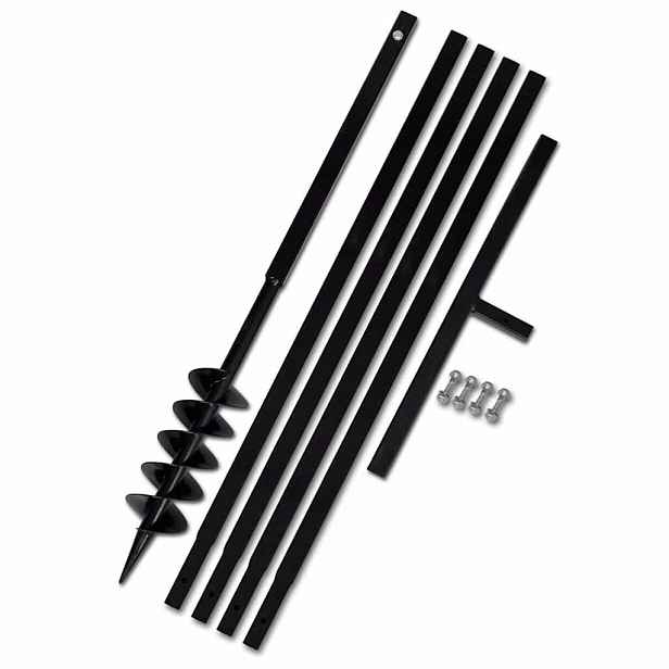 vidaXL Zemní vrták s rukojetí 100 mm, s nástavci 5 m, ocel