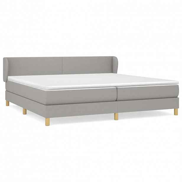 vidaXL Box spring postel s matrací světle šedá 200 x 200 cm textil