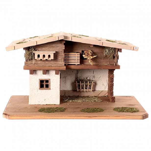 Vánoční Betlém *stajenka* 54x30x30 cm – pro postavy o výšce 11-12 cm