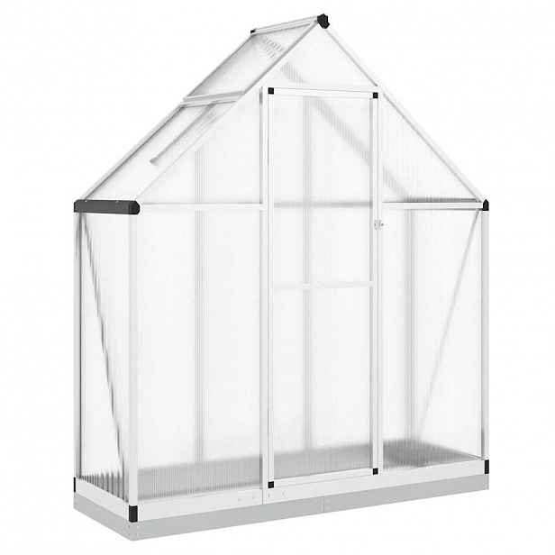 vidaXL Skleník s podkladovým rámem stříbrný 169 x 58 x 202 cm hliník