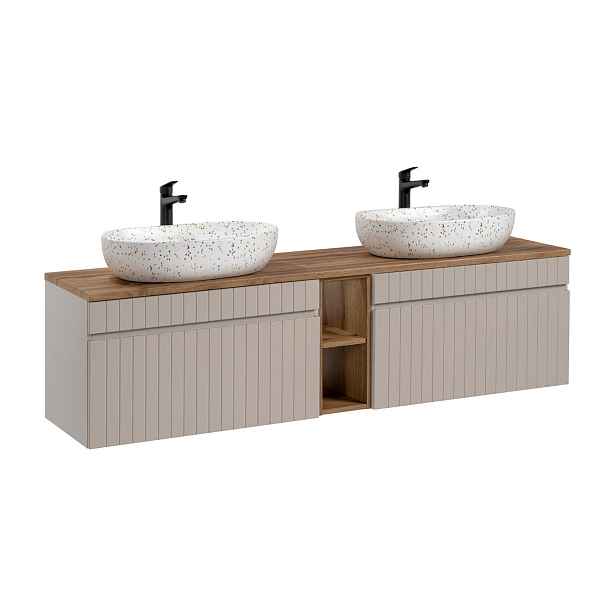 ArtCom Koupelnová skříňka s umyvadlem a deskou ICONIC Cashmere DU180/1 | 180 cm