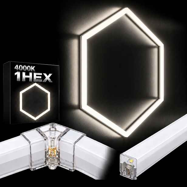 Bílé Led světlo Hexagon 1 42W garáž servis aut 92x79 Cm 4000K silné