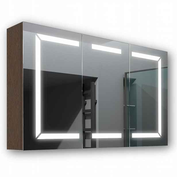 Dřevěná skříňka 120x70 Led zrcadlo Freya Wenge