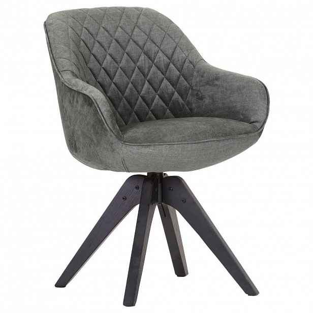 Landscape ŽIDLE S PODRUČKAMI, plochá tkanina, šedá, zelená