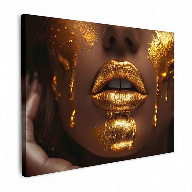 MuchoWow OBRAZ NA PLÁTNĚ Žena - Zlato - Luxus - Portrét 40x30 cm