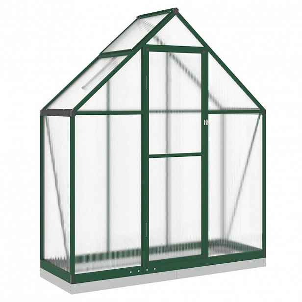 vidaXL Skleník s podkladovým rámem zelený 169 x 58 x 202 cm hliník