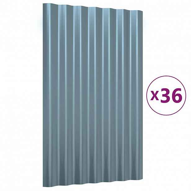 vidaXL Střešní panely 36 ks pozinkovaná ocel šedé 60 x 36 cm