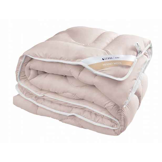 Vlněná přikrývka 155x200 Merino Wool růžová 100% přírodní ovčí vlna