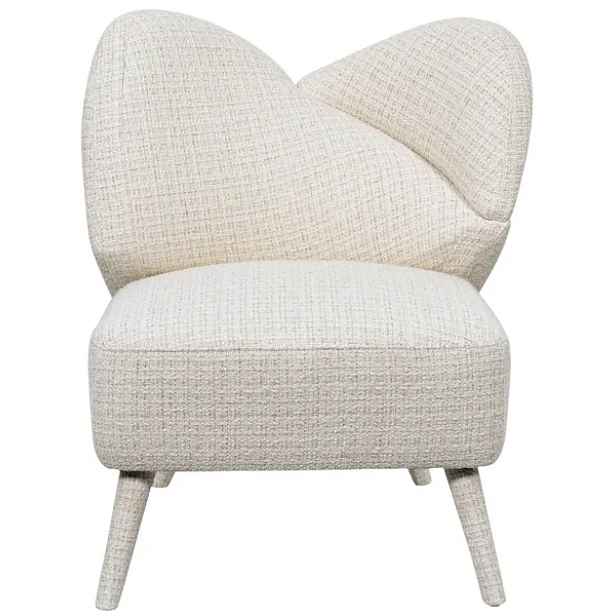 LivinHill Designové křeslo Leith lounge bouclé béžové
