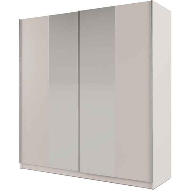 MASSENO ŠATNÍ SKŘÍŇ S POSUVNÝMI DVEŘMI SAMIRA, 200/210/65 cm 2dveřová se zrcadlem, béžová