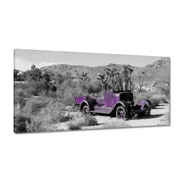 Obrazy 115x55 Fialové ostřelované auto