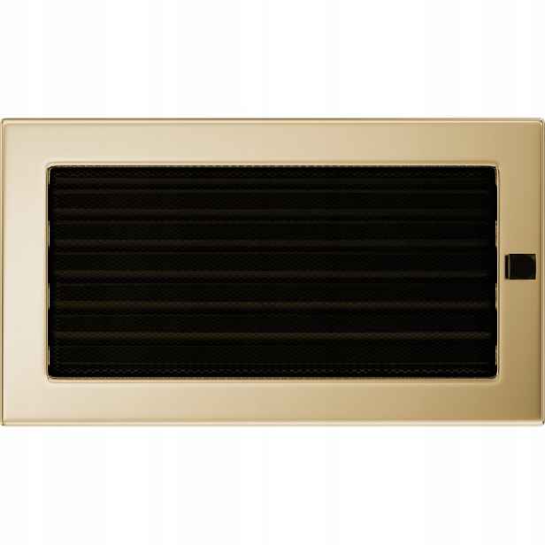 Ventilační mřížka do krbu 17x30 pozlacená s žaluzií