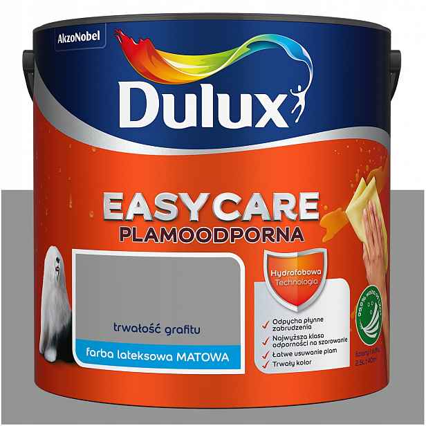 Barva na stěny stropů odolná proti skvrnám Dulux Easycare Trvanlivost grafitu 5L