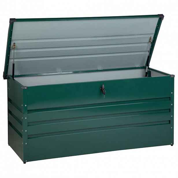 Beliani ÚLOŽNÝ BOX NA POLSTROVÁNÍ Ocel tmavě zelený 132/62 cm Cebrosa