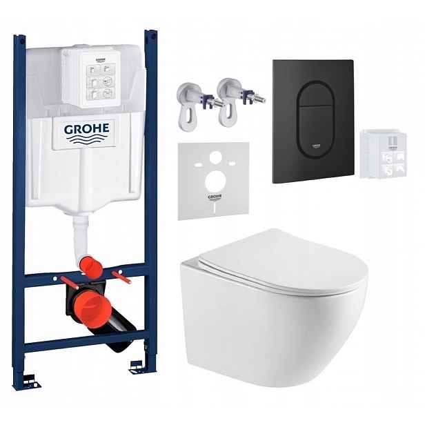 Grohe Rapid Sl s Wc mísou Imprese Blatna a tlačítkem černá matná