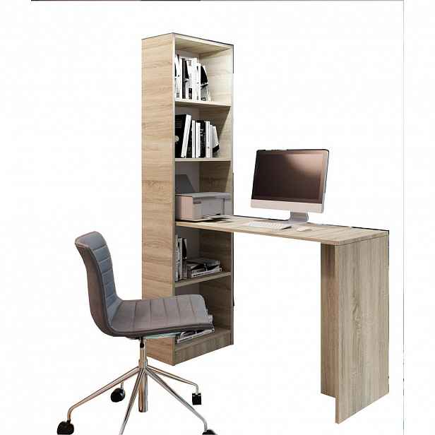 Kier Furniture PSACÍ STŮL B-1 s regálem Dub Sonoma
