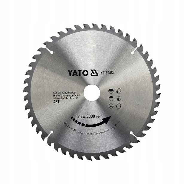 Kotoučová Pila Na Dřevo 250 MM 48 Zubů Karbidový Yato