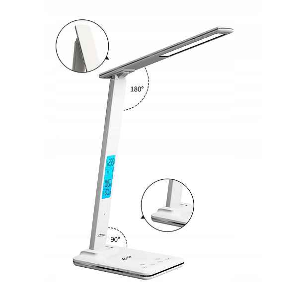 Led Lampa Media-Tech MT222 s nabíječkou Qi s hodinami a budíkem Leditou