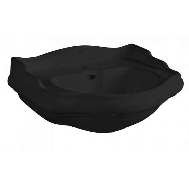 Sapho Kerasan Retro - Umyvadlo 56x47 cm, s přepadem, otvor pro baterii, matná černá 104531