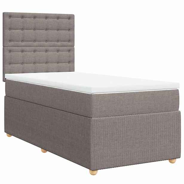 vidaXL Box spring postel s matrací taupe 90x190 cm textil