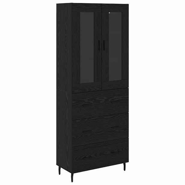 vidaXL Vysoký bufet 2 ks Černý dub 69,5 x 34 x 180 cm Kompozitní dřevo