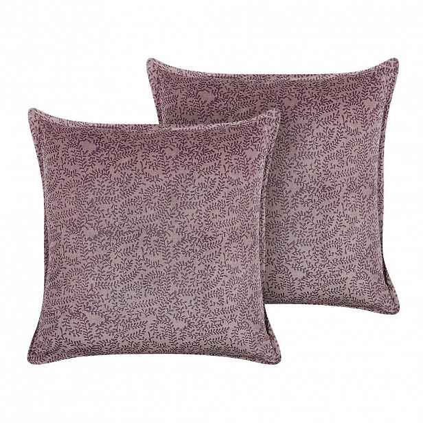 Beliani DEKORATIVNÍ POLŠTÁŘ sada 2 ks Růžový 45/45 cm Kalmia