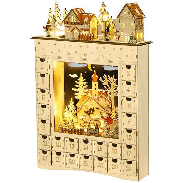 HOMCOM ADVENTNÍ KALENDÁŘ k naplnění 24 zásuvek Vánoční kalendář DIY