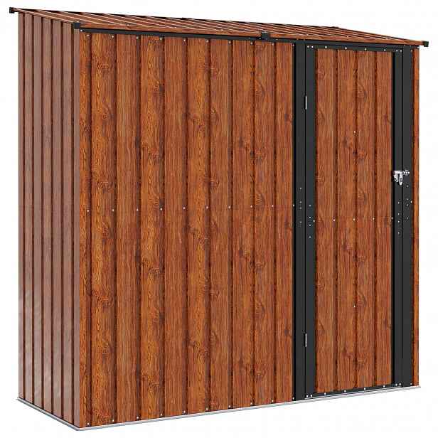 vidaXL Zahradní kůlny Hnědá 203 x 85,5 x 200 cm Kov