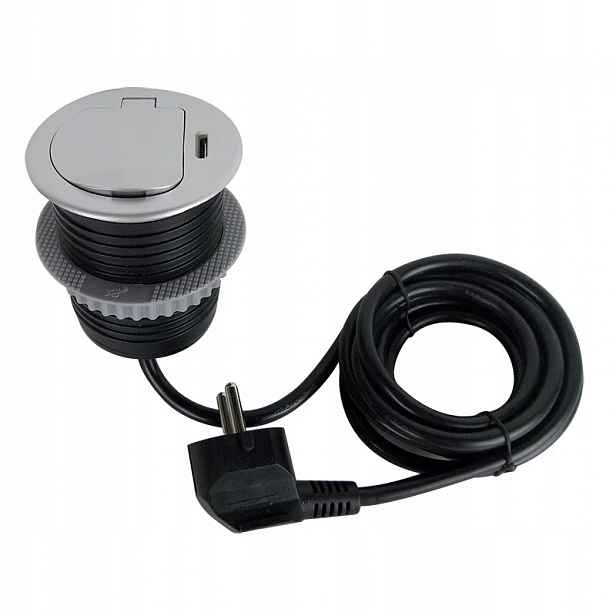 1z Usb-c 20W Pd vestavná zásuvka, 2m, stříbrná