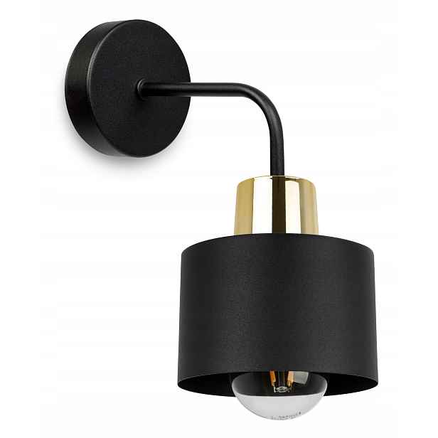 Nástěnná Lampa Stropní Svítidlo S Klosz Černá Led