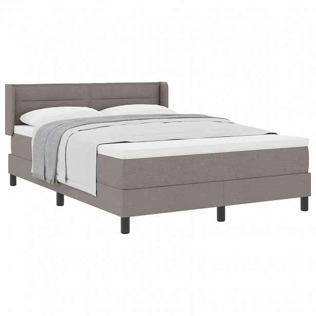 vidaXL Postel s boxspringem s čelo Taupe 200 x 160 cm textil