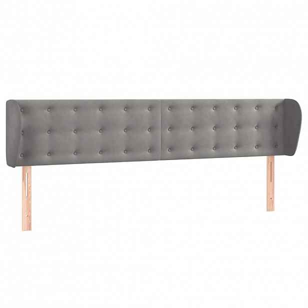 vidaXL Čelo postele typu ušák světle šedé 163x23x78/88 cm samet