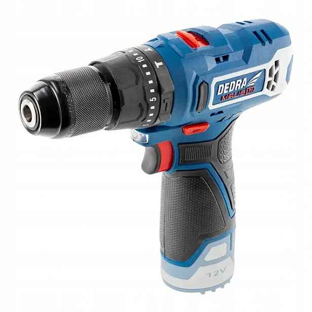 Dedra aku příklepová vrtačka 12V, 32Nm, 0-400/1300 ot./min., bez baterie, D
