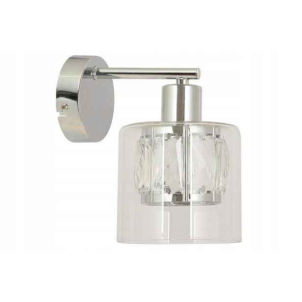 Reality chromovaná nástěnná lampa elmo 1xe14 40w s dvojitým stínítkem
