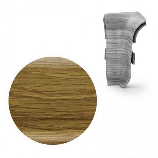 Vnitřní roh k soklu Naturel dub Country , PVC délka 0,5 cm, výška hrany 56 mm, NATNGTW50