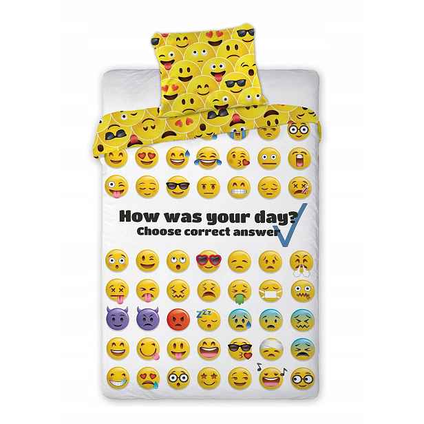 Faro Povlečení Emoji Bavlna, 140/200, 70/90 cm (FA-079029)