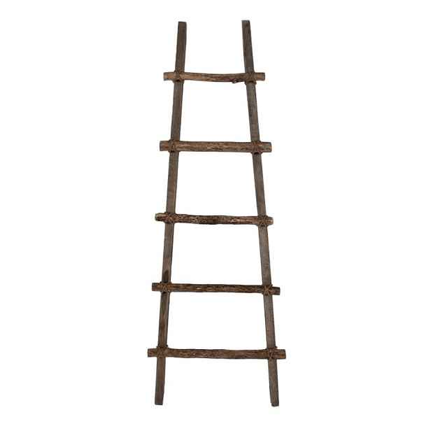 Hnědý dřevěný věšák na ručníky žebřík Ladde - 50*8*140 cm Clayre & Eef