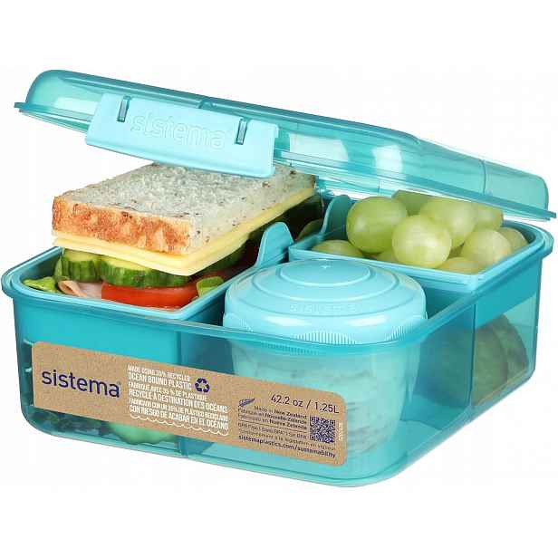 Krabička Na Oběd Bento 1,25 L S Vzduchotěsným Zásobníkem Na Jogurt
