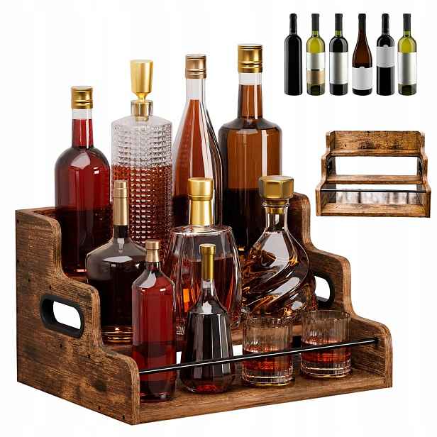 Stojan Na Víno, Láhev Na Alkohol Bambusový, Dřevěný Loft, Nápad Na Dárek