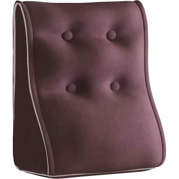 Velurová modulární Polštář Ergonomické opěradlo Čokoládová 40x55 cm