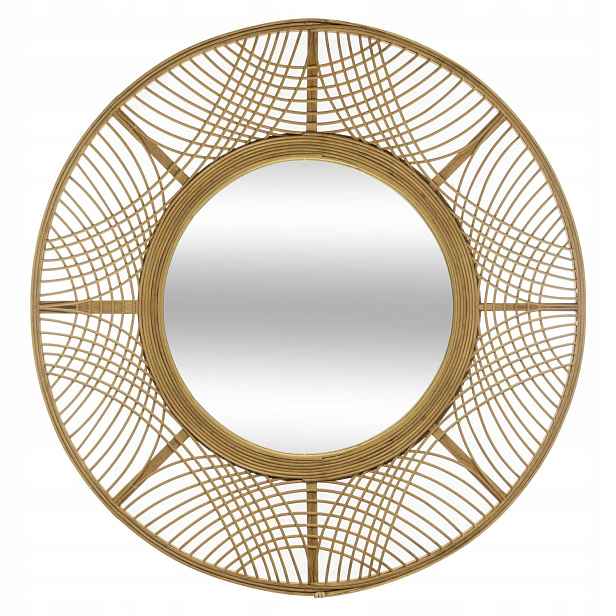 Zrcadlo Ina v bambusovém rámu, boho, ? 70 cm