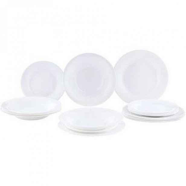 TORO Sada jídelních talířů Elba, 18 ks, opálové sklo