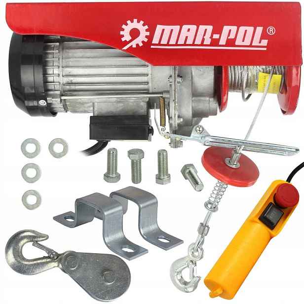 Elektrický Lanový Naviják 300/600 Kg 230 V Výkon 1050 W Mar-pol