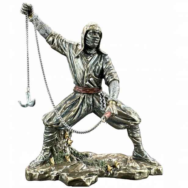 Figurka Socha bojovníka Ninja s kotvou a Nunchaku Veronese WU78197A4